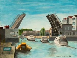 Weymouth Town Bridge (Acrylics on 40x30cm 300 g paper) 2014